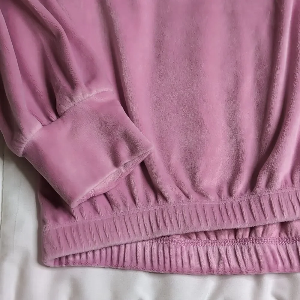 Zella Girls XL (14/16) Pink Long Sleeve Velour Sweat Shirt, NEW